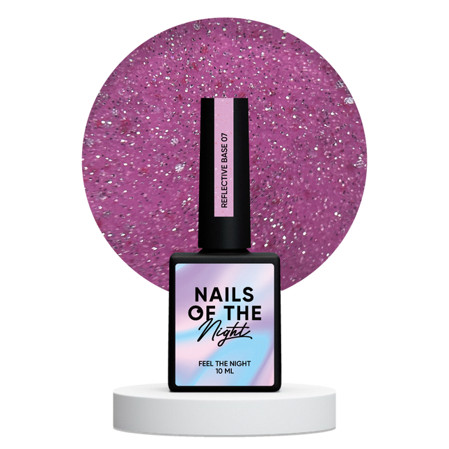 NAILSOFTHENIGHT Reflective base 07 – camouflage reflective base with shimmer (bright pink), 10 ml