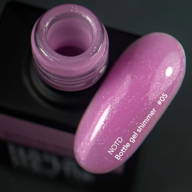 NAILSOFTHEDAY Bottle gel shimmer 05 – ultra-strong purple gel with silver shimmer, 10 ml
