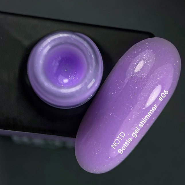 NAILSOFTHEDAY Bottle gel shimmer 06 – ultra-strong purple gel with silver shimmer, 10 ml