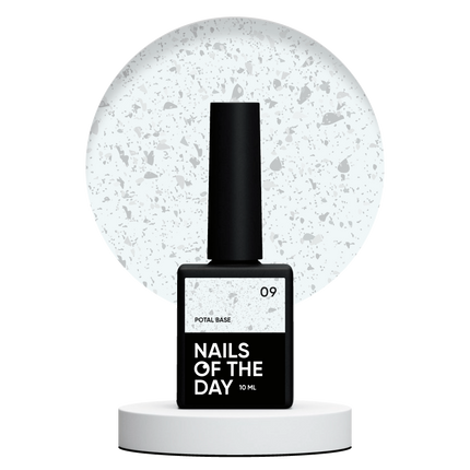 NAILSOFTHEDAY Potal base 09 – milk-silver base with silver potal, 10 ml