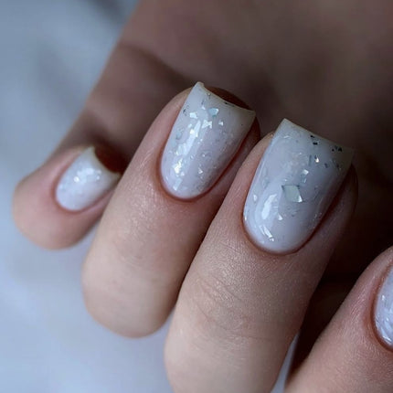 NAILSOFTHEDAY Potal base 09 – milk-silver base with silver potal, 10 ml