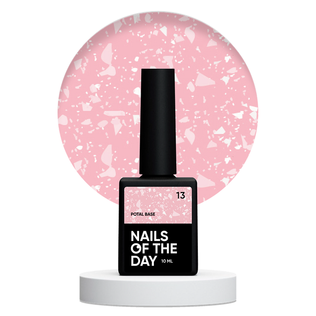 NAILSOFTHEDAY Potal base 13 – light pink base with white stylish potal, 10 ml