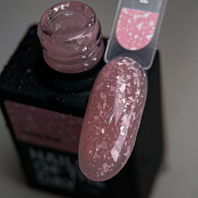 NAILSOFTHEDAY Potal base 13 – light pink base with white stylish potal, 10 ml