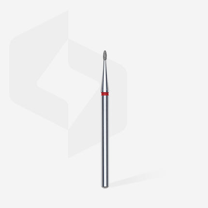 STALEKS EXPERT Carbide nail drill rounded bud red, head diameter 1,2 mm, working part 3 mm