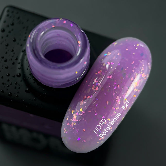 NAILSOFTHEDAY Potal base 21 – violet/lilac base with holographic stylish potal, 10 ml