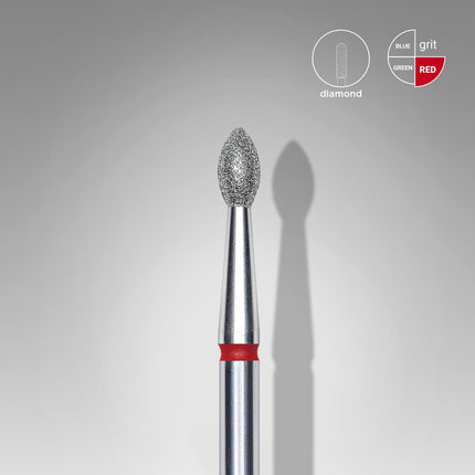 STALEKS EXPERT Carbide nail drill pointed bud red, head diameter 2,5 mm, working part 4,5 mm