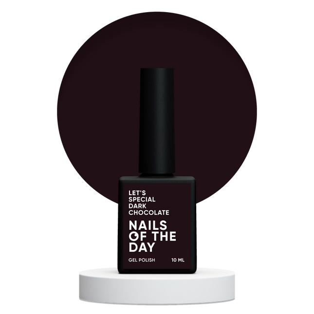 NAILSOFTHEDAY Let's special Dark Chocolate - dark brown gel polish for nails covering one layer, 10 ml