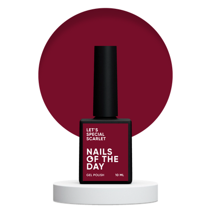 NAILSOFTHEDAY Let's special Scarlet — red-crimson gel polish for nails covering in one layer, 10 ml