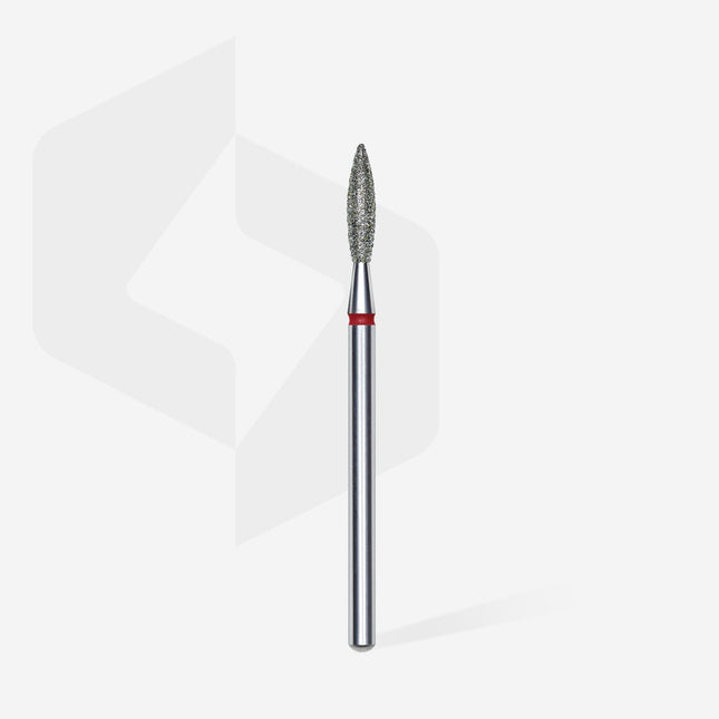Staleks Diamond Nail Drill Bit, Flame Red, Head Diameter 2.3 mm, Working Part 10 mm