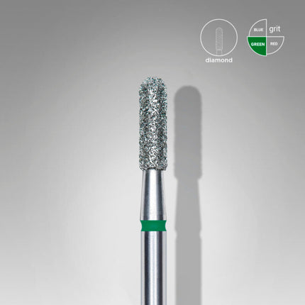 STALEKS EXPERT Carbide nail drill rounded cylinder green, head diameter 2,3 mm, working part 8 mm