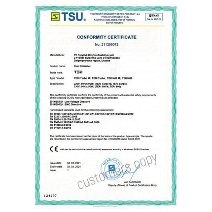 Teri Turbo M white (golden mesh) - portable nail dust collector - 230 Volts