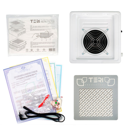 Teri 800 M white (silver mesh) - portable nail dust collector - 120 Volts