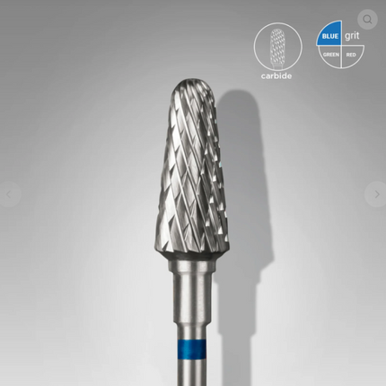 STALEKS EXPERT Carbide nail drill bit frustum blue, head diameter 6 mm, working part 14 mm