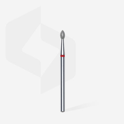 STALEKS EXPERT Carbide nail drill pointed bud red, head diameter 2,5 mm, working part 4,5 mm