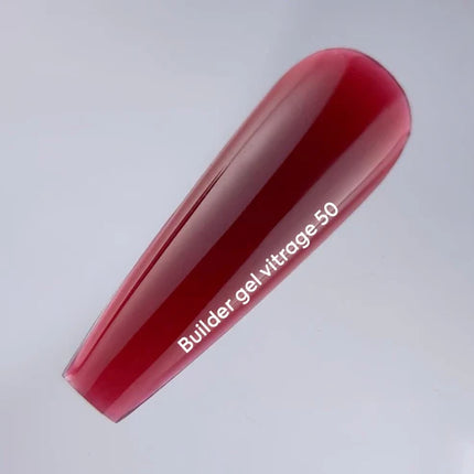 NAILSOFTHEDAY Builder Gel 50 Vitrage — Red stained glass builder gel for nail extensions, 15 ml