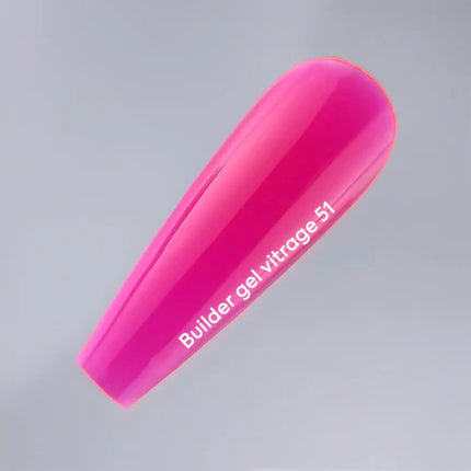 NAILSOFTHEDAY Builder Gel 51 Vitrage — Pink stained glass builder gel for nail extensions, 15 ml