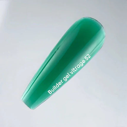 NAILSOFTHEDAY Builder Gel 52 Vitrage — Green stained glass builder gel for nail extensions, 15 ml
