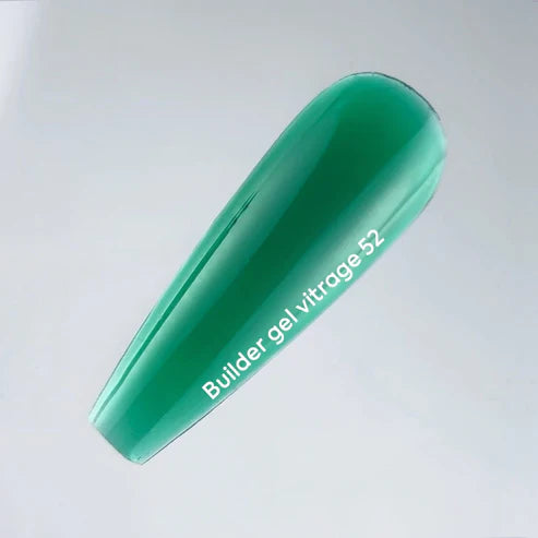 NAILSOFTHEDAY Builder Gel 52 Vitrage — Green stained glass builder gel for nail extensions, 15 ml