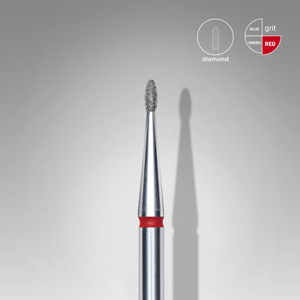 STALEKS EXPERT Carbide nail drill rounded bud red, head diameter 1,2 mm, working part 3 mm