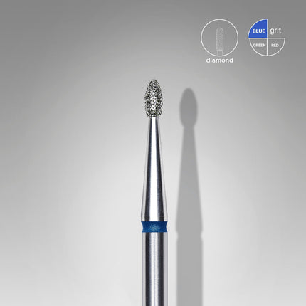 STALEKS EXPERT Carbide nail drill rounded bud blue, head diameter 1,6 mm, working part 3,4 mm