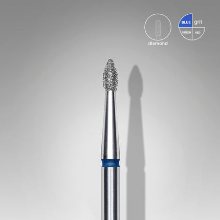 STALEKS EXPERT Carbide nail drill pointed bud blue, head diameter 1,8 mm, working part 4 mm