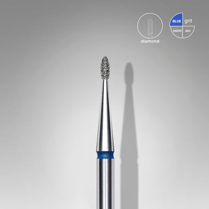 STALEKS EXPERT Carbide nail drill rounded bud blue, head diameter 1,2 mm, working part 3 mm