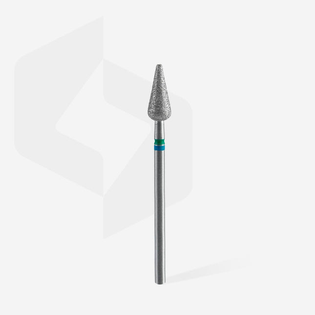 STALEKS Diamond nail drill bit DUO pointed pear blue-green EXPERT head diameter 5 mm / working part 12 mm