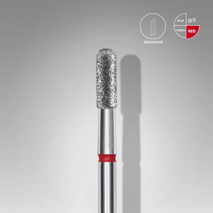 STALEKS EXPERT Carbide nail drill rounded cylinder red, head diameter 2,3 mm, working part 6,5 mm