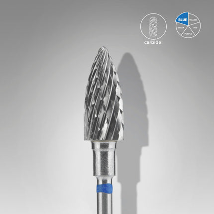 Staleks Carbide nail drill bit pine cone blue EXPERT head diameter 6 mm / working part 14 mm