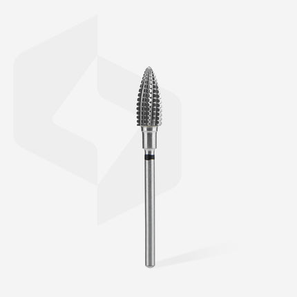 STALEKS EXPERT Carbide nail drill bit pine cone black hard, head diameter 6 mm, working part 14 mm