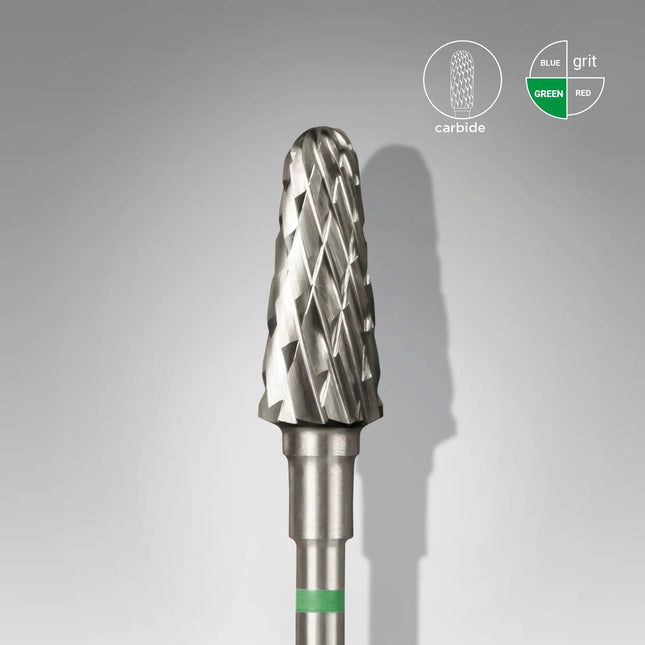 STALEKS EXPERT Carbide nail drill bit frustum Green , head diameter 6 mm, working part 14 mm