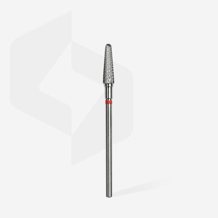 STALEKS EXPERT Carbide nail drill bit frustum red, head diameter 4 mm, working part 13 mm