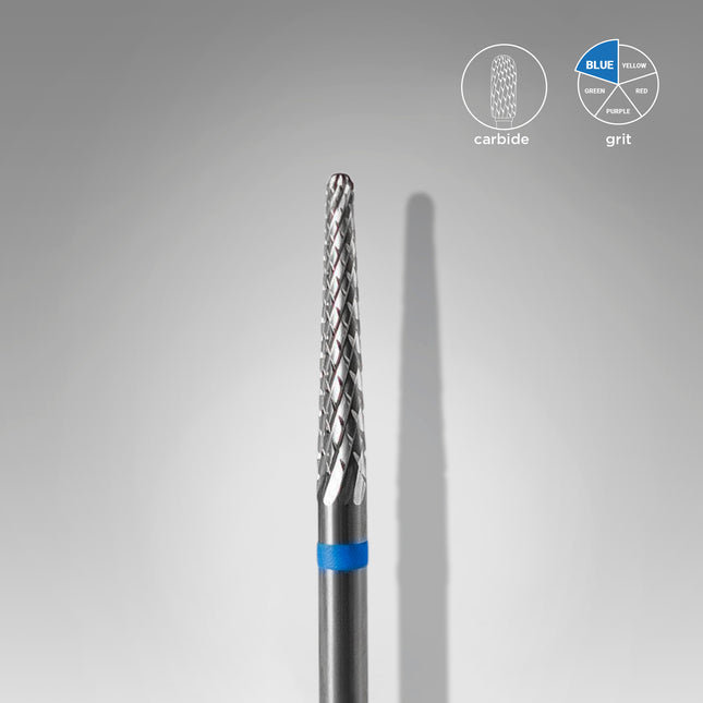 Staleks Carbide nail drill bit cone blue EXPERT head diameter 2,3 mm / working part 14 mm