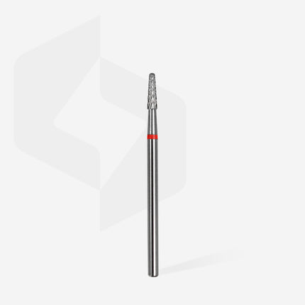 Staleks Carbide nail drill bit cone red EXPERT head diameter 2,3 mm / working part 8 mm