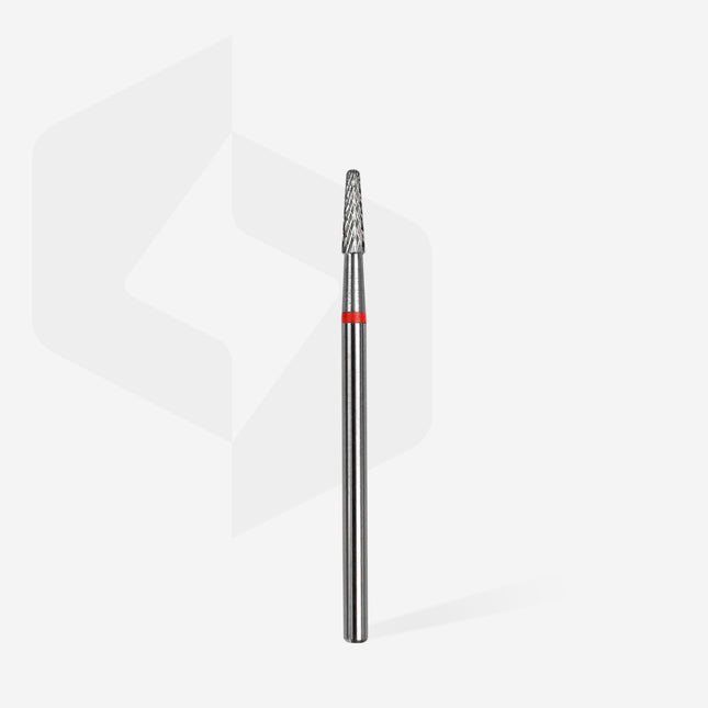Staleks Carbide nail drill bit cone red EXPERT head diameter 2,3 mm / working part 8 mm