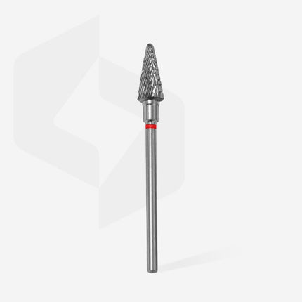 STALEKS EXPERT Carbide nail drill bit cone red, head diameter 6 mm, working part 14 mm