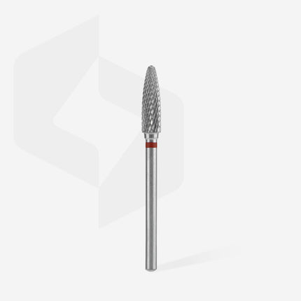 STALEKS EXPERT Carbide nail drill bit corn red , head diameter 4 mm, working part 14 mm