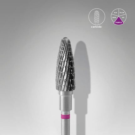 Staleks Carbide nail drill bit corn purple EXPERT head diameter 5 mm / working part 13 mm