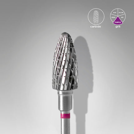 Staleks Carbide nail drill bit corn purple EXPERT head diameter 6 mm / working part 14 mm