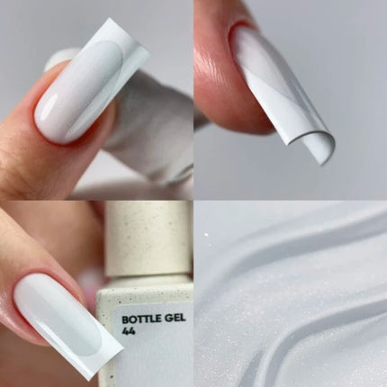 Nailsoftheday Bottle Gel 44 Shimmer- white with silver shimmer, 10ml