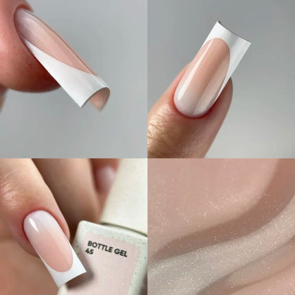Nailsoftheday Bottle Gel 45 Shimmer- milky beige with silver shimmer, 10ml