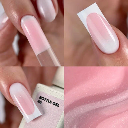 Nailsoftheday Bottle Gel 46 Shimmer-milky pink with silver shimmer , 10ml