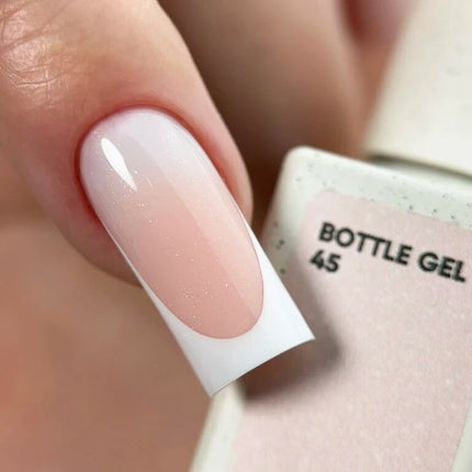 Nailsoftheday Bottle Gel 45 Shimmer- milky beige with silver shimmer, 10ml