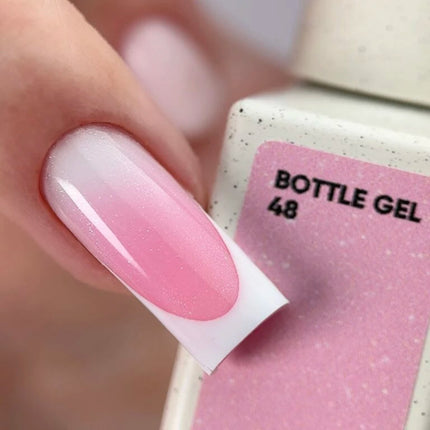 Nailsoftheday Bottle Gel 48 Shimmer-pink with silver shimmer , 10ml