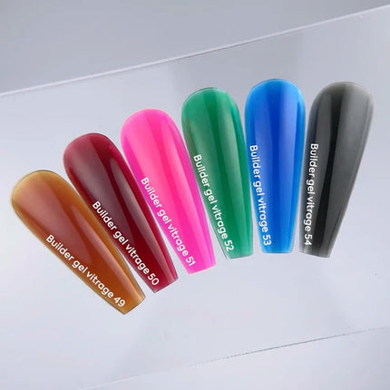 NAILSOFTHEDAY Builder Gel 54 Vitrage — Black stained glass builder gel for nail extensions, 15 ml