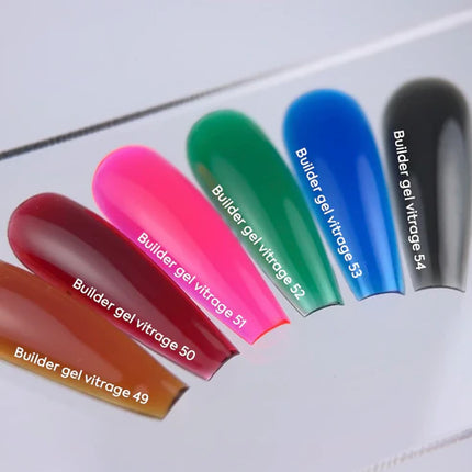 NAILSOFTHEDAY Builder Gel 54 Vitrage — Black stained glass builder gel for nail extensions, 15 ml