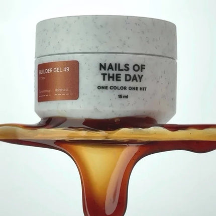 NAILSOFTHEDAY Builder Gel 49 Vitrage — Caramelized stained glass builder gel for nail extensions, 15 ml