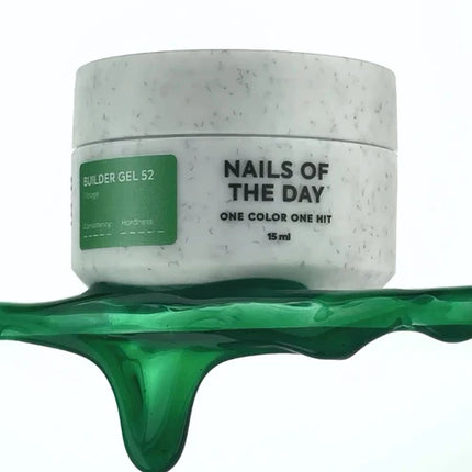 NAILSOFTHEDAY Builder Gel 52 Vitrage — Green stained glass builder gel for nail extensions, 15 ml