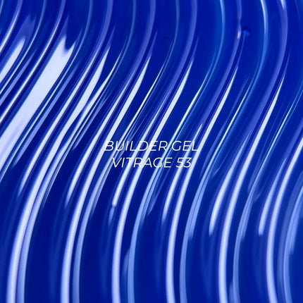 NAILSOFTHEDAY Builder Gel 53 Vitrage — Blue stained glass builder gel for nail extensions, 15 ml