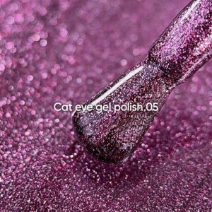 NAILSOFTHEDAY Gel polish Cat Eye 05 — dark pink cat eye gel polish with a fine sheen and a light reflective effect, overlapping in one layer, 6 ml